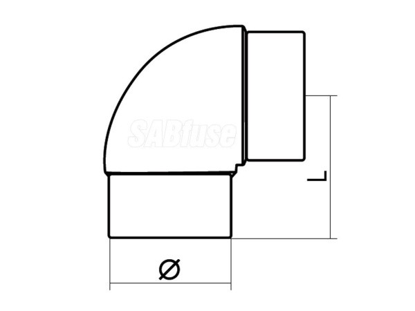 ОТВОД ЛИТОЙ 90° PE100 PN10 D75